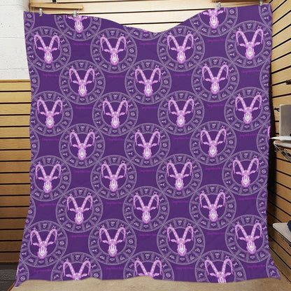 Capricorn Zodiac Pattern Print Design 04 Premium Quilt