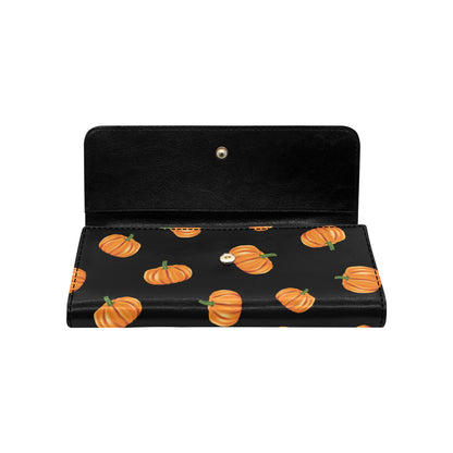 Pumpkin Pattern Print Design A05 Women's Trifold Wallet