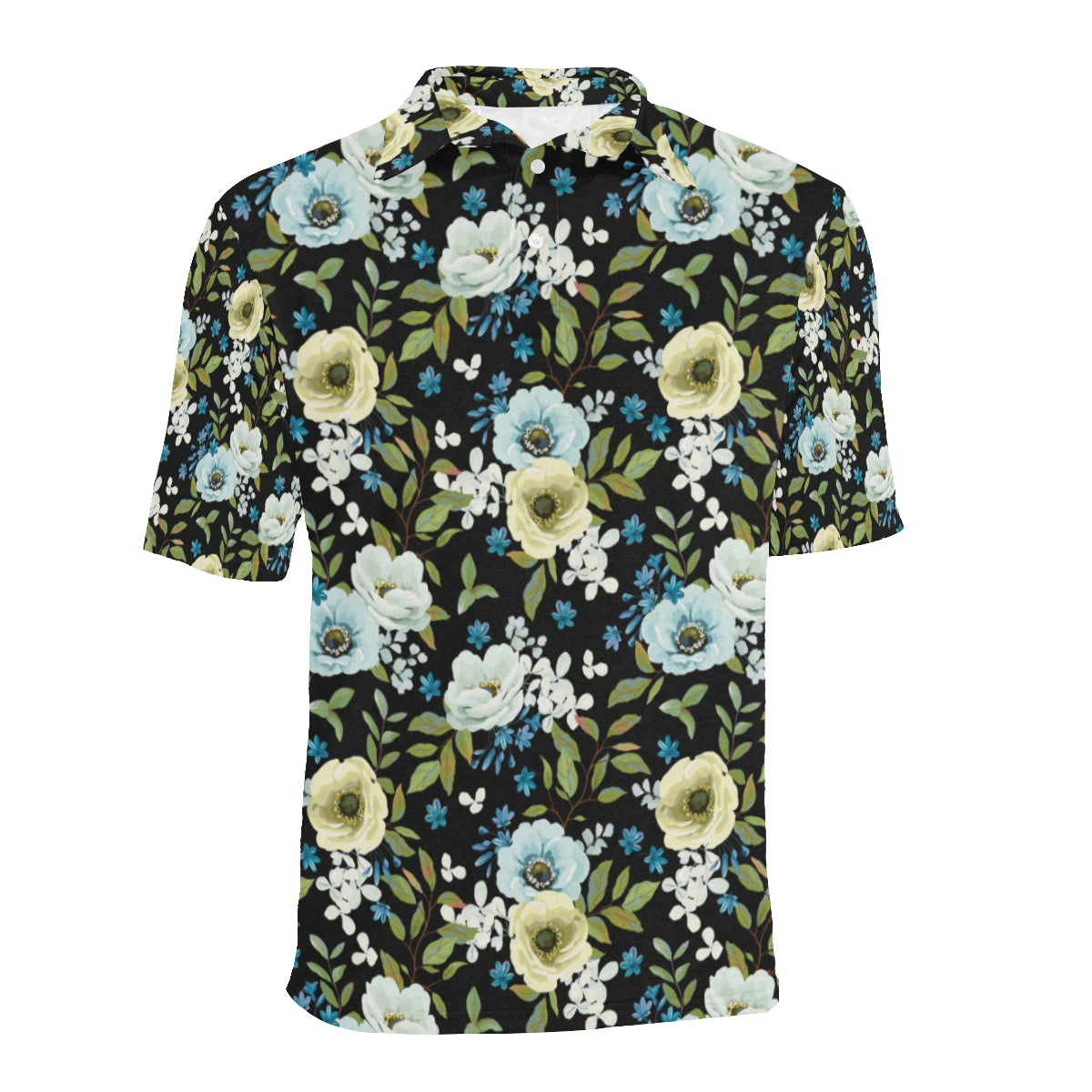Anemone Pattern Print Design AM03 Men Polo Shirt