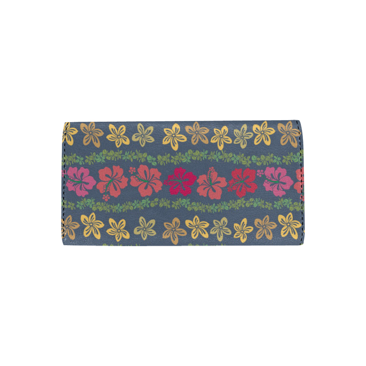 Hawaiian Themed Pattern Print Design H018 Women's Trifold Wallet