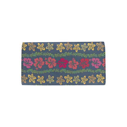 Hawaiian Themed Pattern Print Design H018 Women's Trifold Wallet