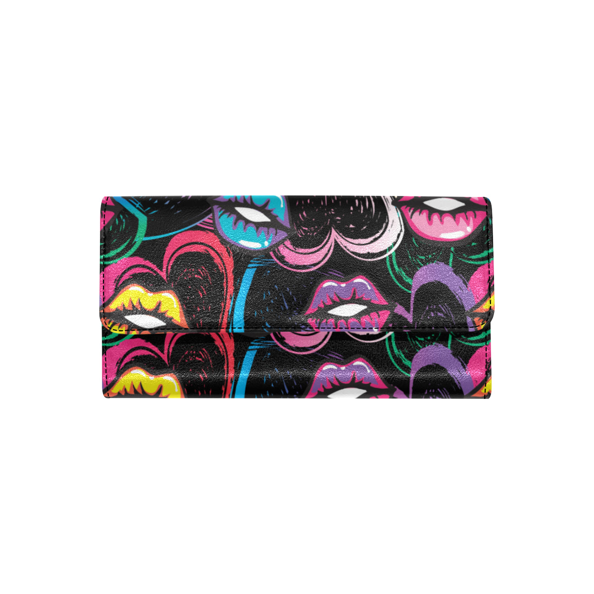 Pop Art Lip Pattern Print Design A03 Women's Trifold Wallet