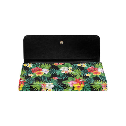 Hibiscus Hawaiian flower tropical Women's Trifold Wallet