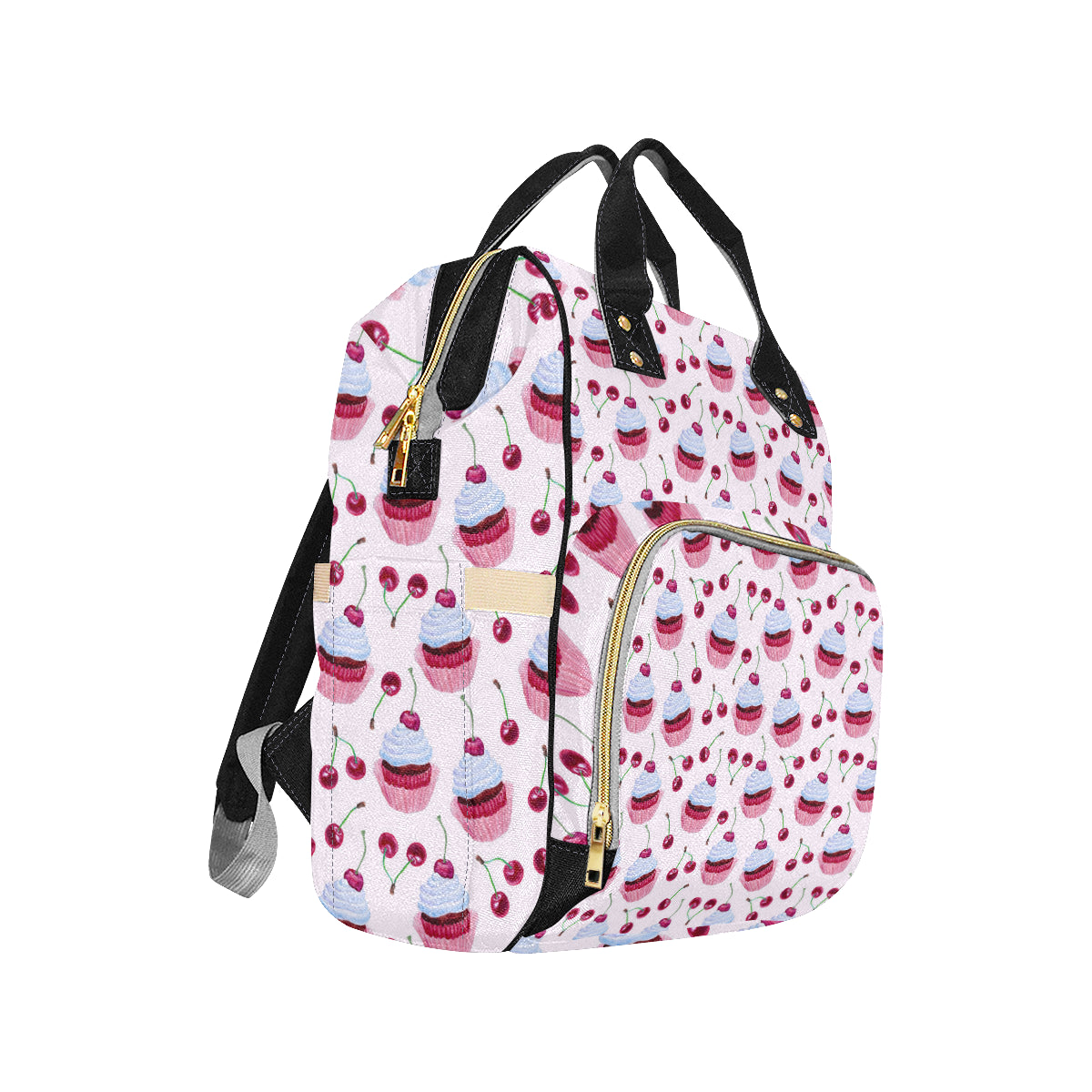 Cherry Cupcake Pink Pattern Diaper Bag Backpack