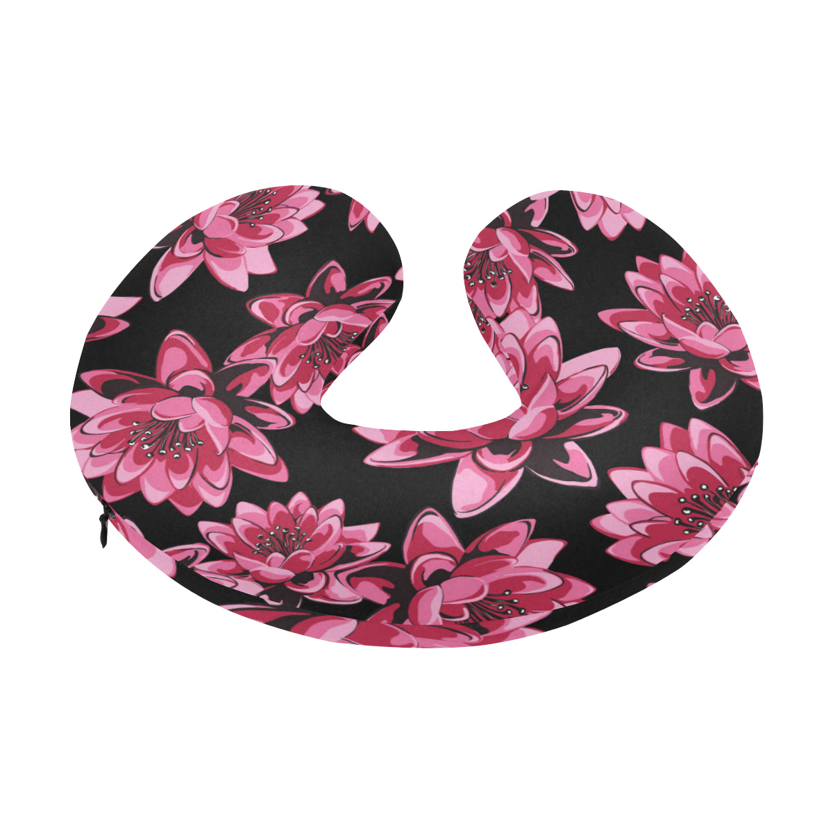 Lotus Pattern Print Design 03 U-Shaped Travel Neck Pillow