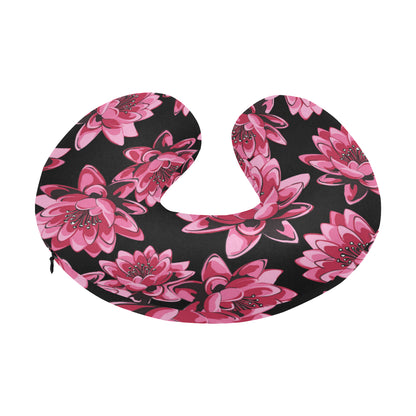 Lotus Pattern Print Design 03 U-Shaped Travel Neck Pillow