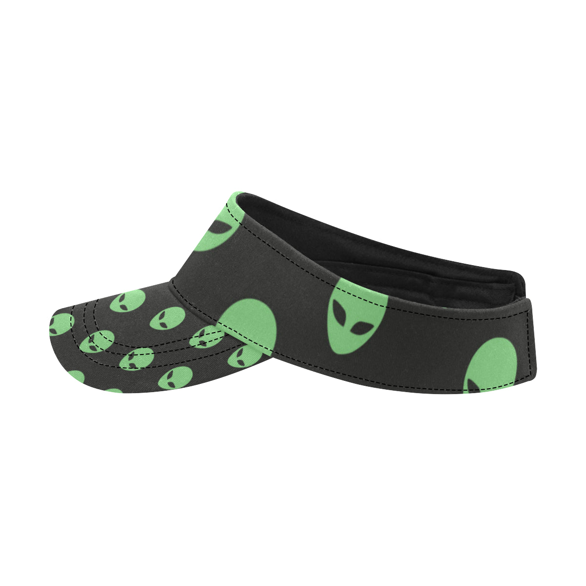 Alien Green Neon Pattern Print Design 01 Unisex Sun Visor