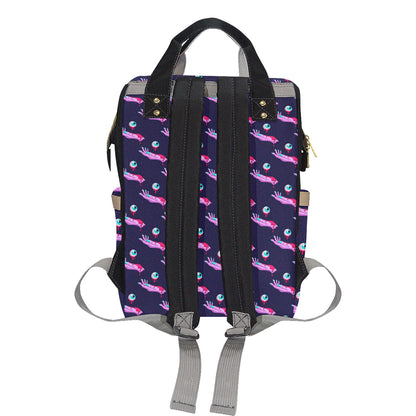 Zombie Pink Hand Design Pattern Print Diaper Bag Backpack