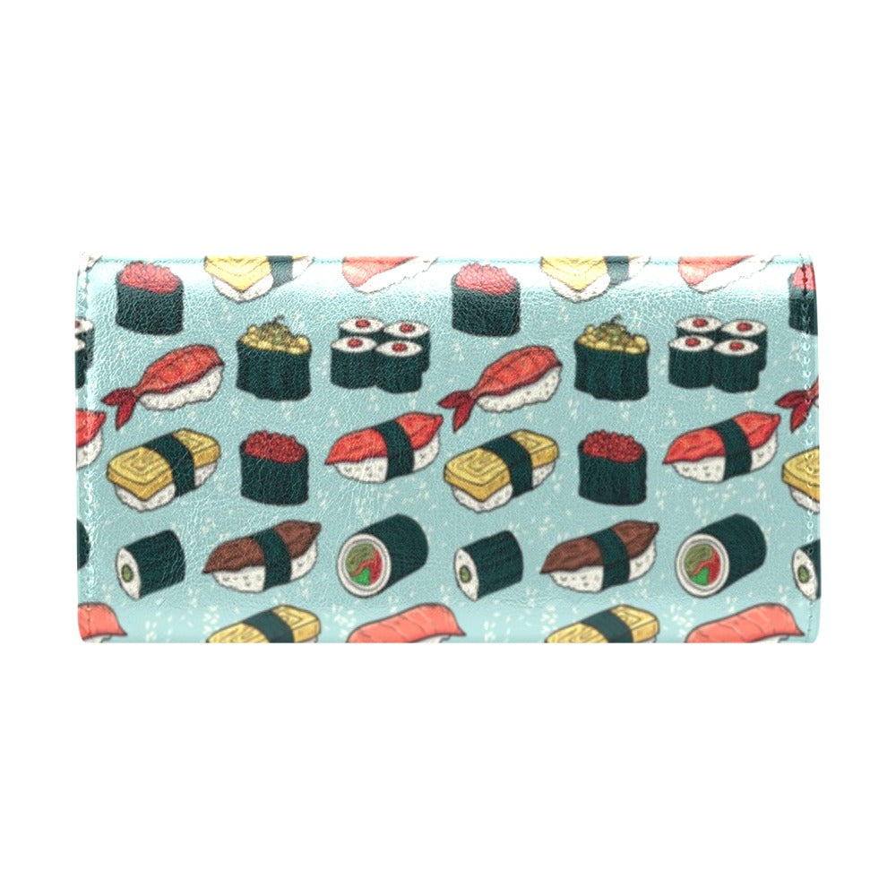 Sushi Pattern Design Women's Trifold Wallet