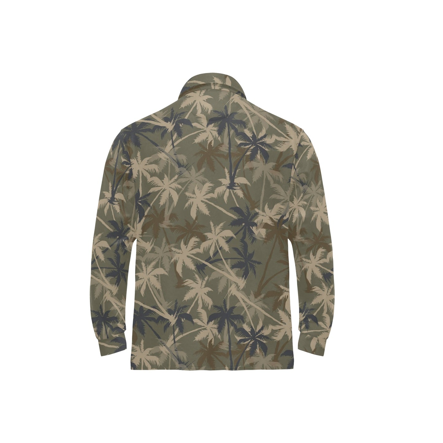 Palm Tree camouflage Long Sleeve Polo Shirt For Men's