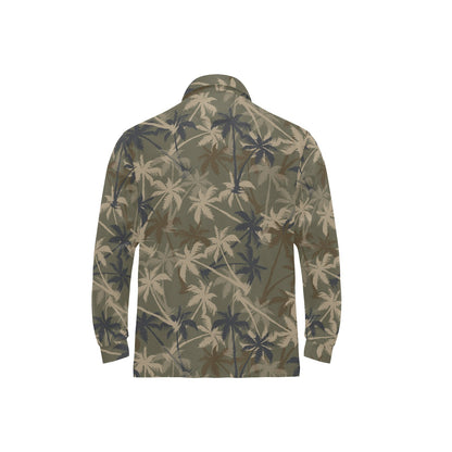 Palm Tree camouflage Long Sleeve Polo Shirt For Men's
