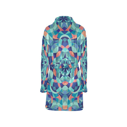 Kaleidoscope Pattern Print Design 03 Women's Fleece Robe