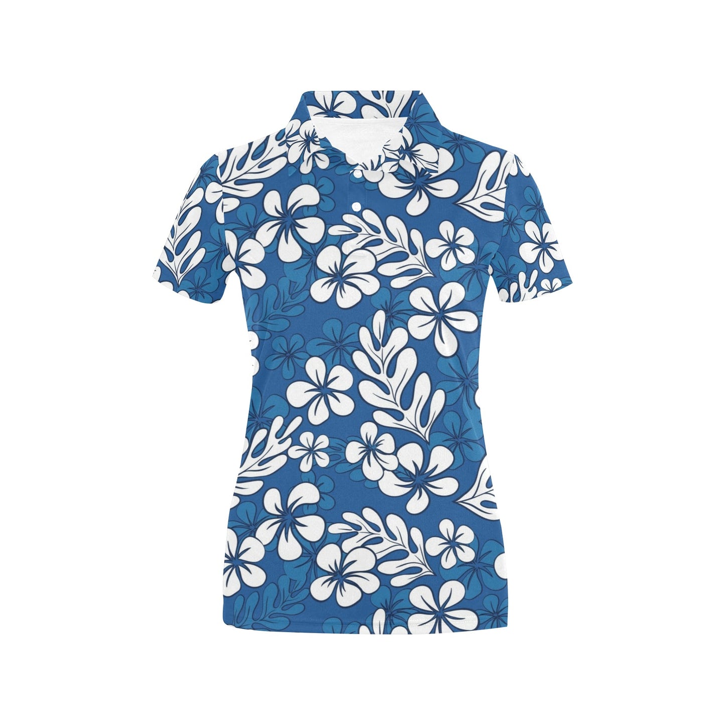 Plumeria Pattern Print Design PM015 Women's Polo Shirt