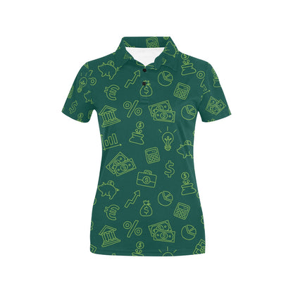 Accounting Financial Pattern Print Design 02 Women's Polo Shirt