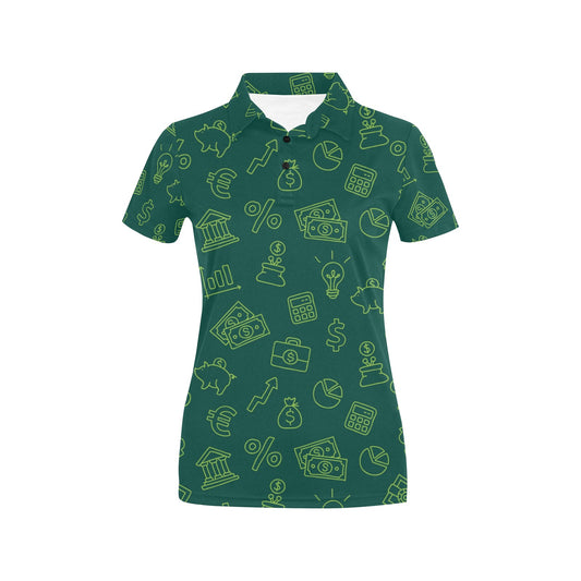Accounting Financial Pattern Print Design 02 Women's Polo Shirt