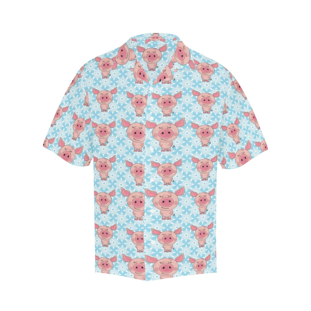 Pig Print Design LKS402 Men's Men's Hawaiian Shirt
