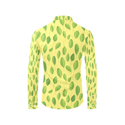 Spinach Print Design LKS302 Men's Long Sleeve Dress Shirt