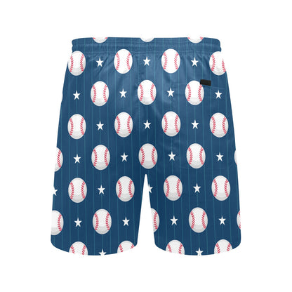 Baseball Star Print Pattern Men's Swim Trunks Beach Shorts