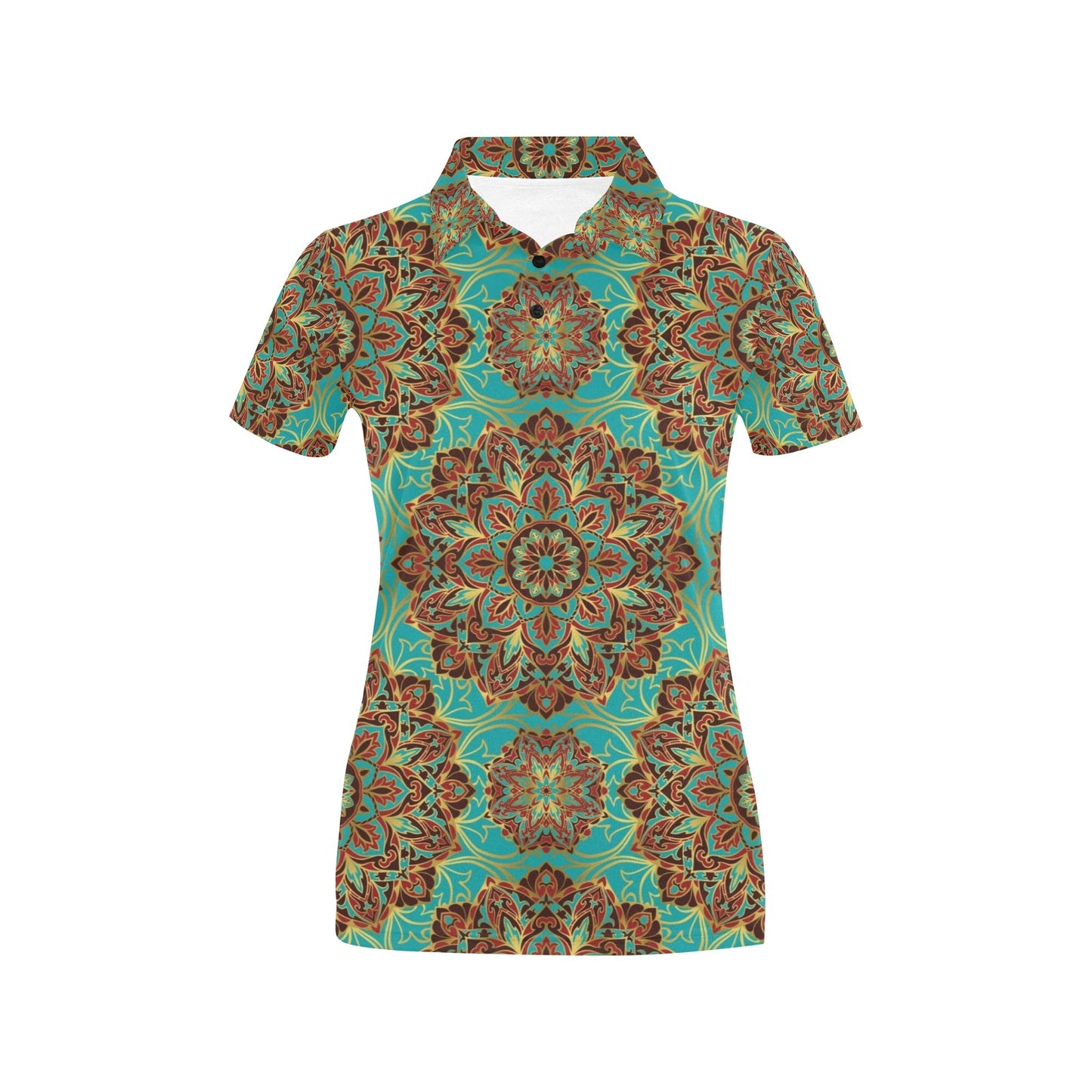 Medallion Pattern Print Design 02 Women's Polo Shirt