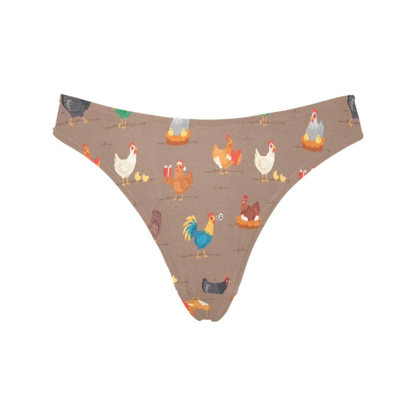 Chicken Happy Print Pattern Women's Thongs