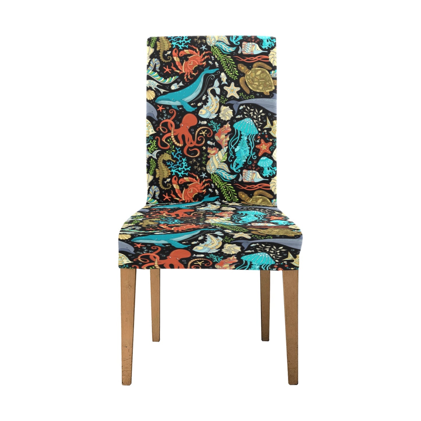 Underwater Animal Print Design LKS301 Dining Chair Slipcover