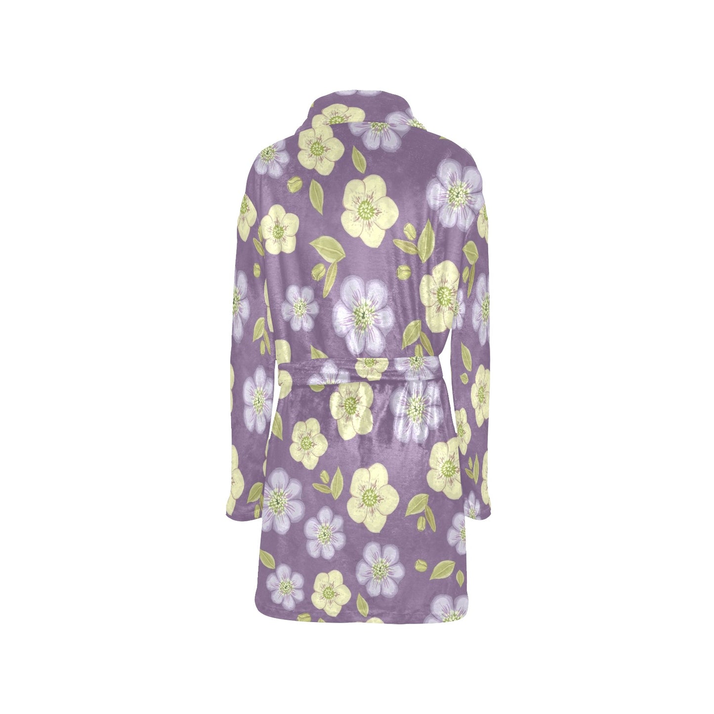 Anemone Pattern Print Design AM013 Women's Fleece Robe