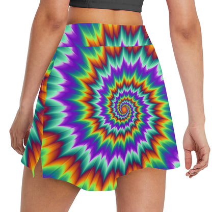 Optical illusion Pulsing fiery spirals 17" Golf & Pickleball Skort with Pockets