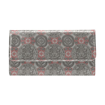 Calendar Aztec Style Print Pattern Women's Trifold Wallet