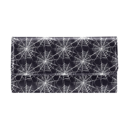 Spider Web Print Design LKS303 Women's Trifold Wallet