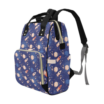 Space Astronaut Rocket Print Design LKS304 Diaper Bag Backpack