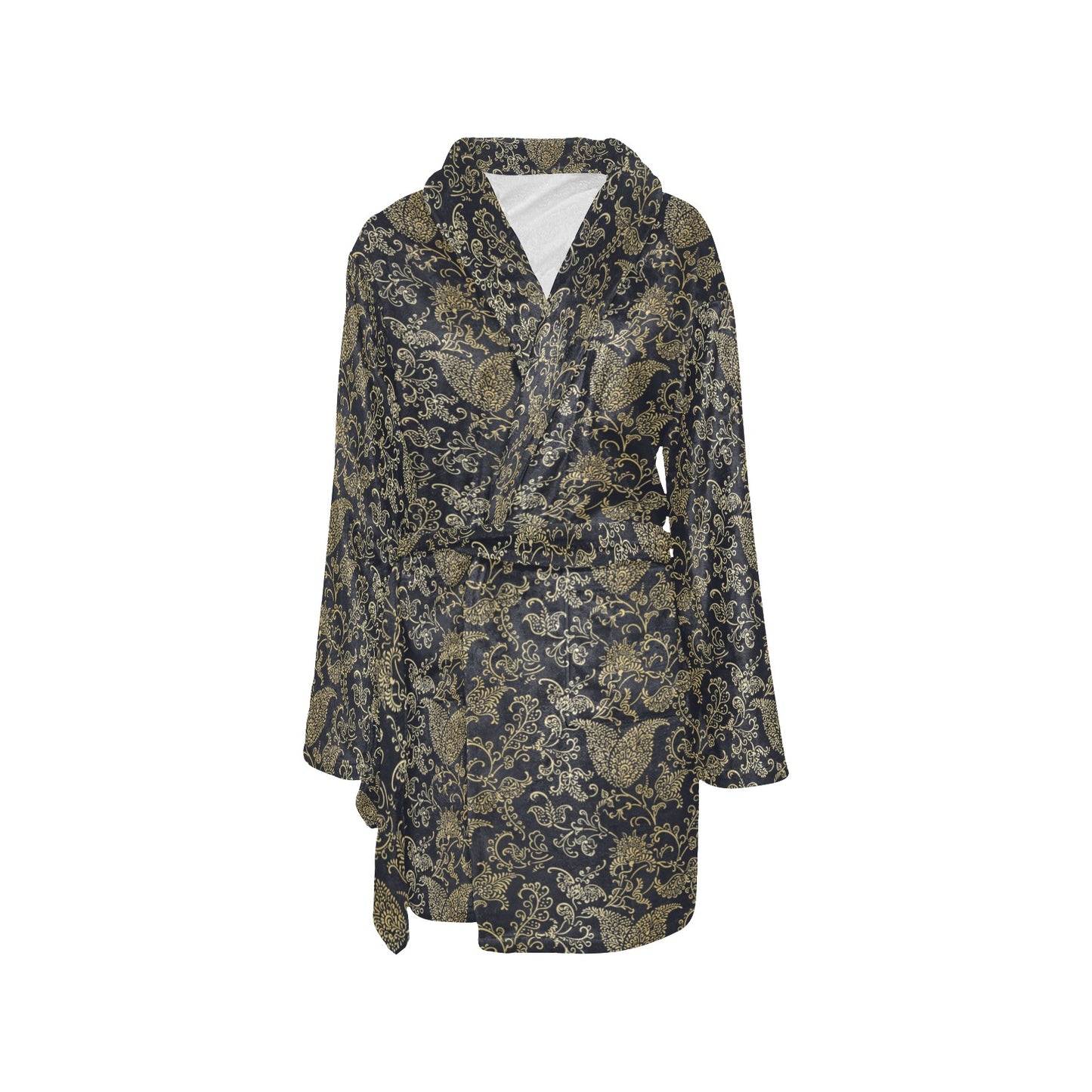Brocade Pattern Print Design 04 Women's Fleece Robe
