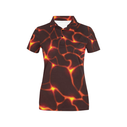 Lava Pattern Print Design 02 Women's Polo Shirt