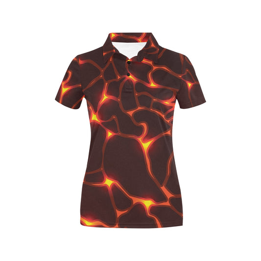 Lava Pattern Print Design 02 Women's Polo Shirt