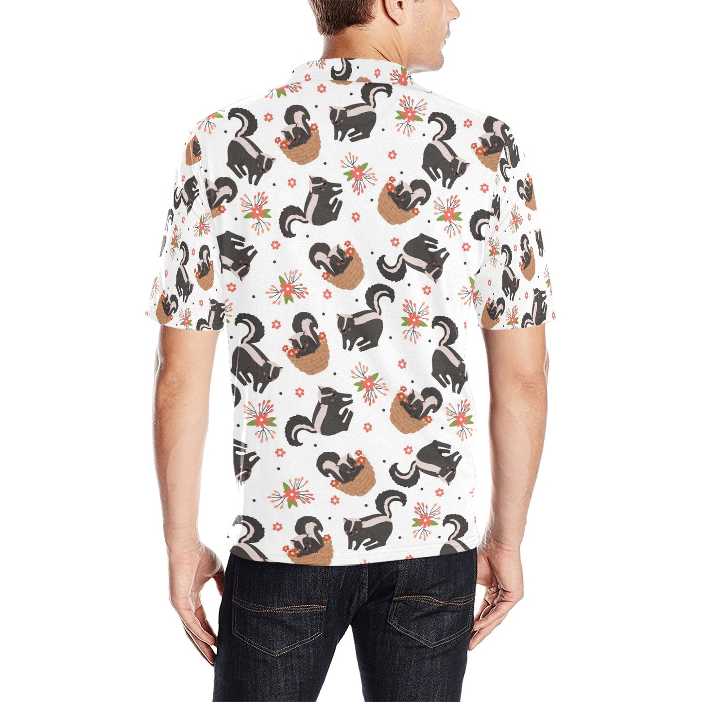 Skunk Print Design LKS304 Men Polo Shirt