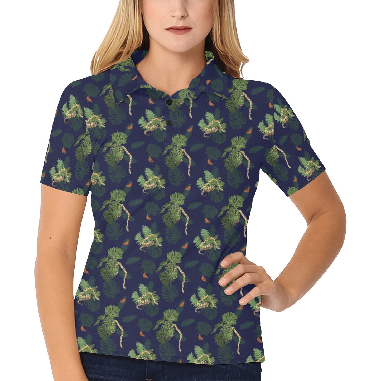 Boa Pattern Print Design 02 Women's Polo Shirt