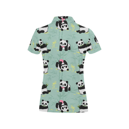 Panda Pattern Print Design A05 Women's Polo Shirt