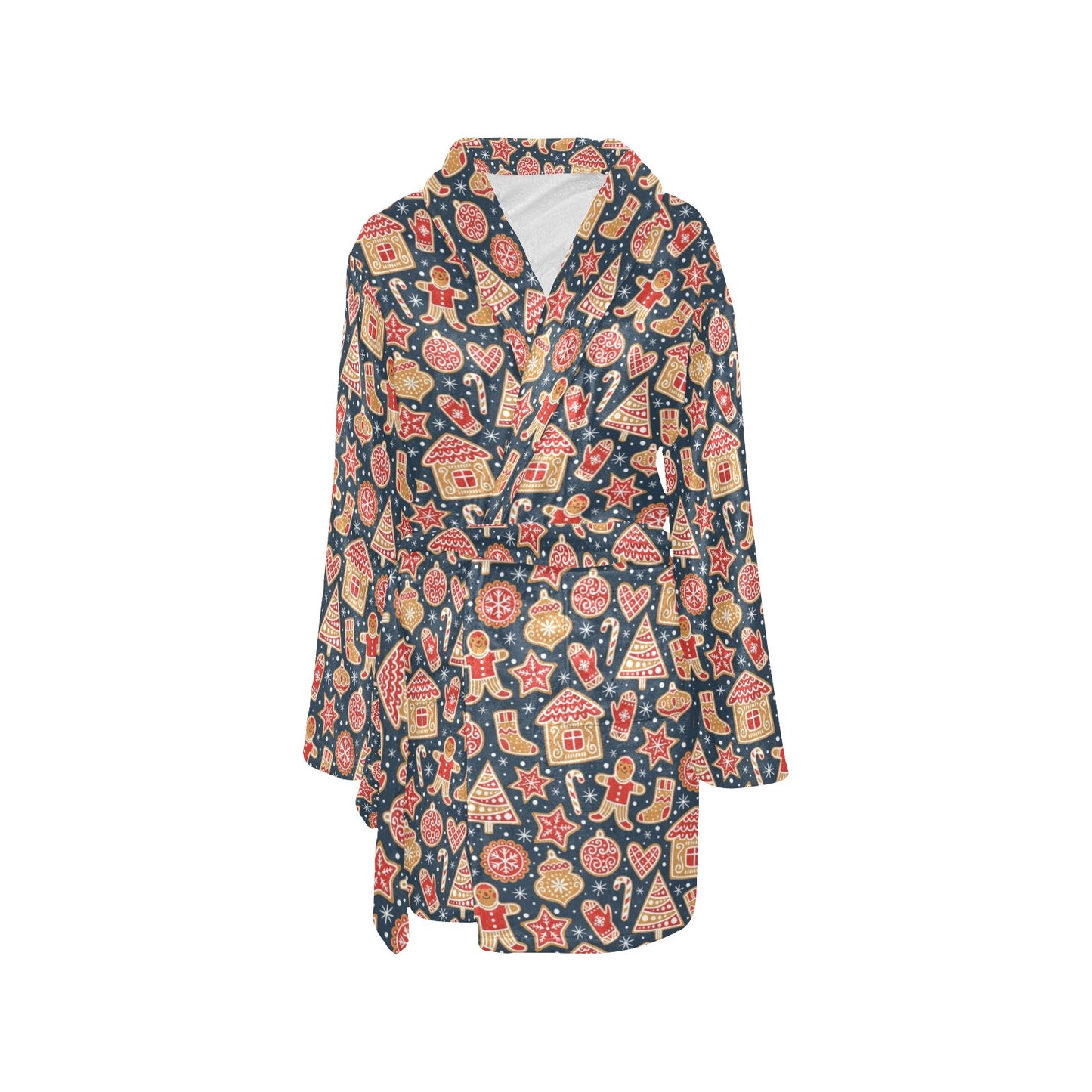 Gingerbread Pattern Print Design 03 Women's Fleece Robe