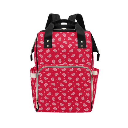 Bandana Red Paisley Print Design LKS305 Diaper Bag Backpack