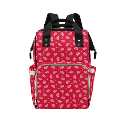 Bandana Red Paisley Print Design LKS305 Diaper Bag Backpack