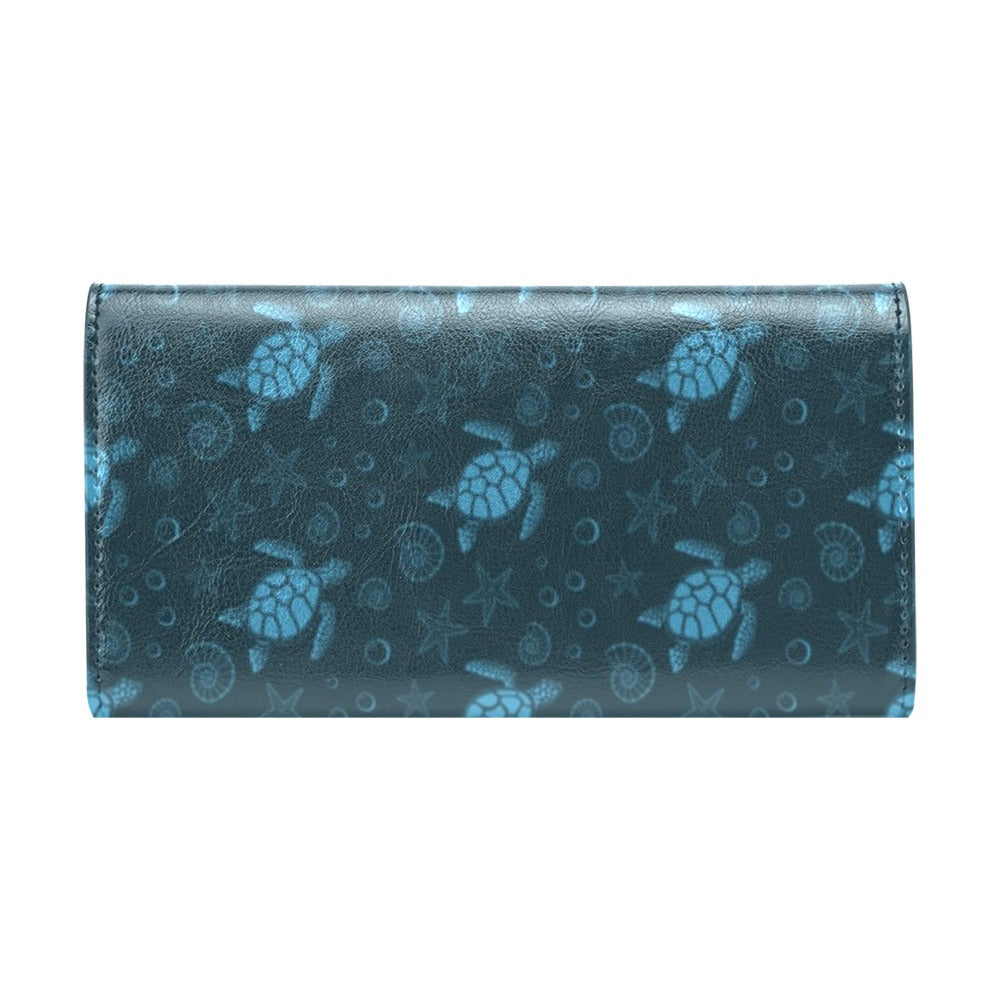 Sea Turtle Print Design LKS308 Women's Trifold Wallet