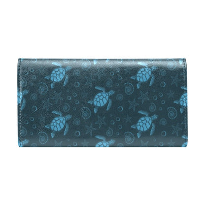 Sea Turtle Print Design LKS308 Women's Trifold Wallet