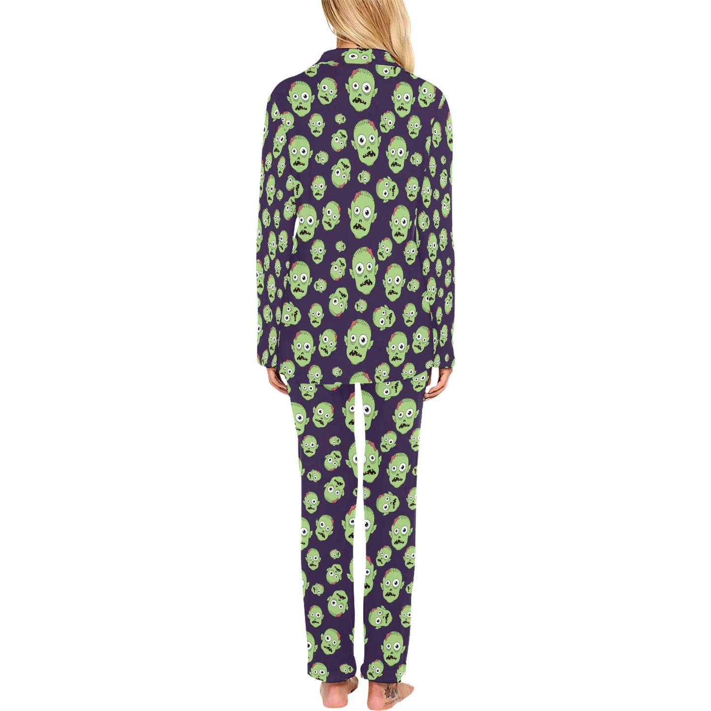 Zombie Print Design LKS303 Women's Long Pajama Set