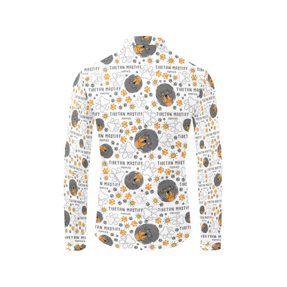 Tibetan Mastiffs Print Design LKS302 Men's Long Sleeve Dress Shirt