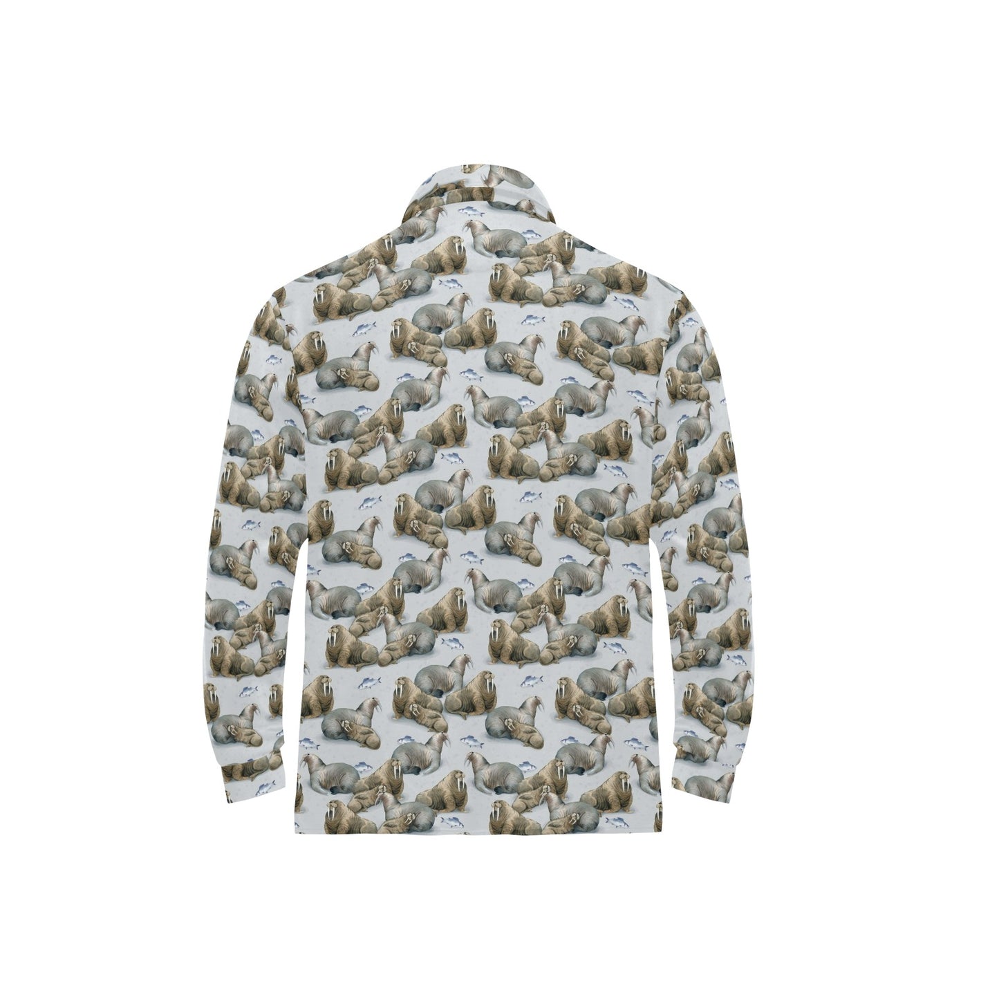Walrus Print Design LKS401 Long Sleeve Polo Shirt For Men's