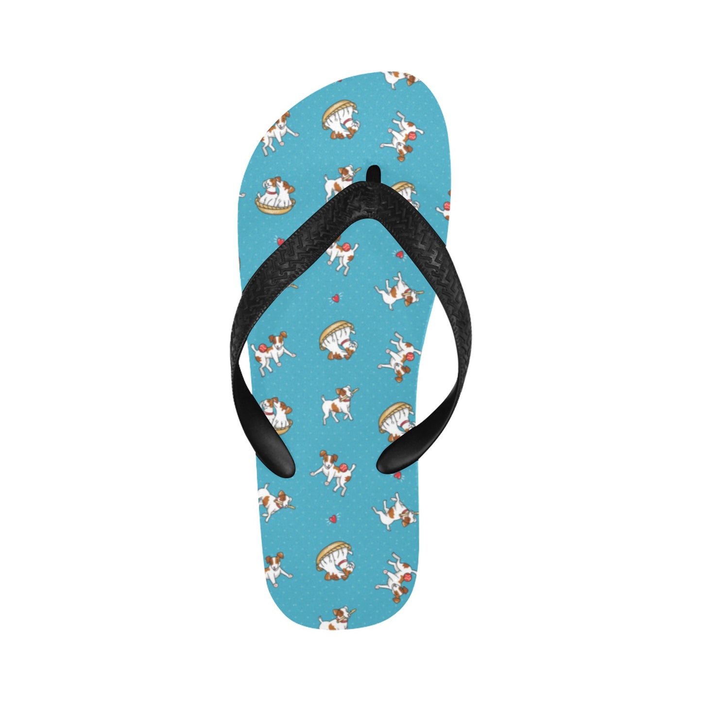 Russell Terriers Playing Print Design LKS305 Flip Flops