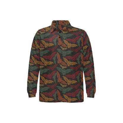 Bat Tribal Pattern Print Design 03 Long Sleeve Polo Shirt For Men's
