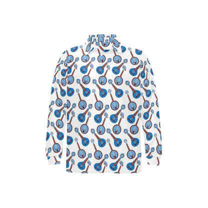 Banjo Print Design LKS401 Long Sleeve Polo Shirt For Men's