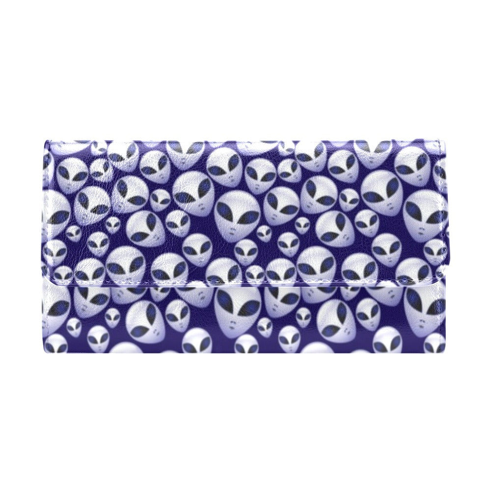 Alien Head Extraterrestrial Women's Trifold Wallet