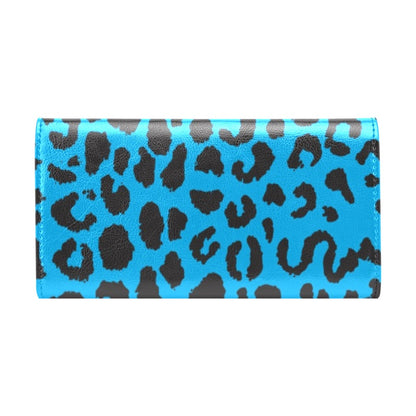 Cheetah Blue Print Pattern Women's Trifold Wallet