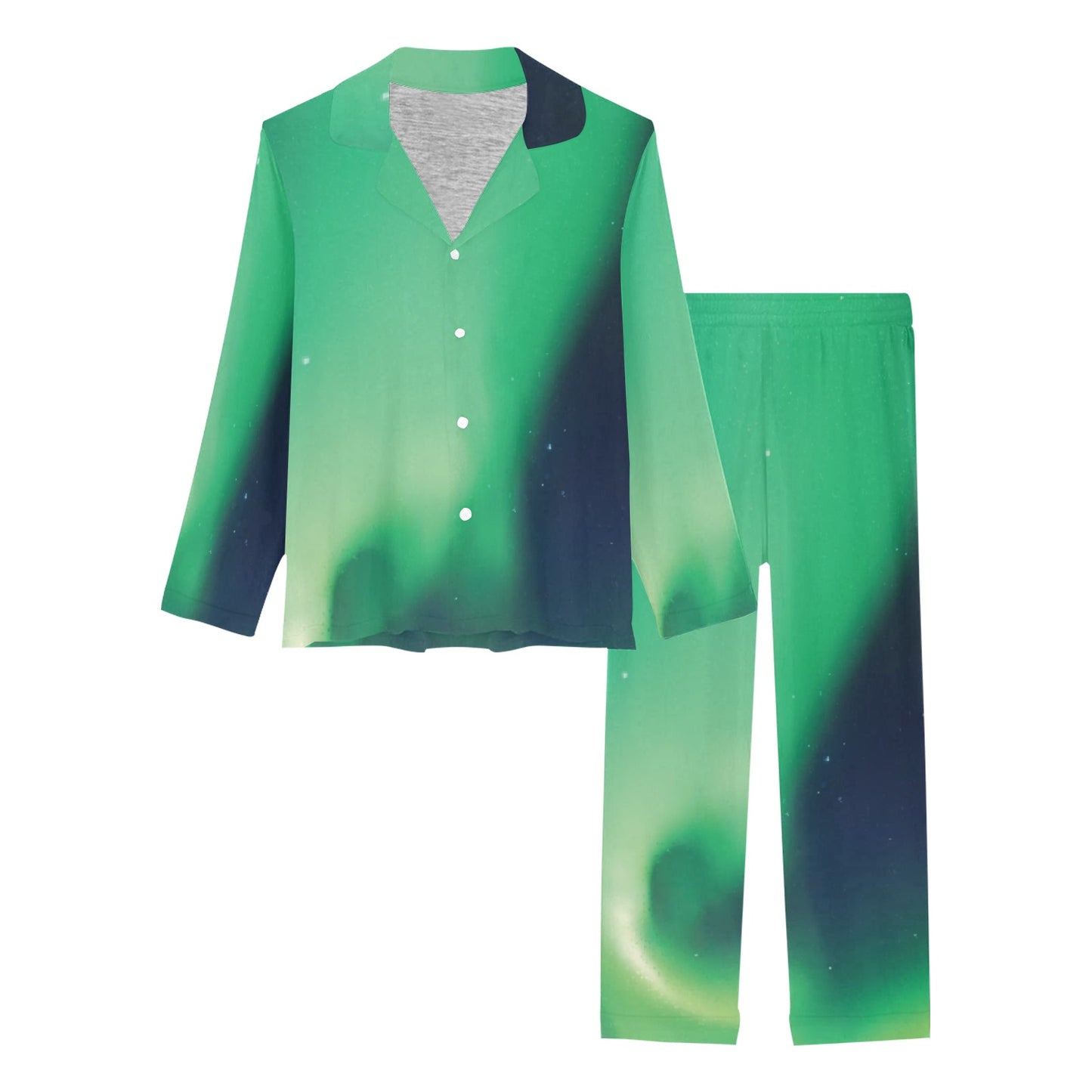 Aurora Borealis Pattern Print Design 04 Women's Long Pajama Set